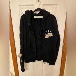 Off-White Black Hoodie with Cream Label